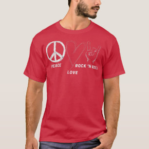 Men Women Hippie Peace Love Rock N Roll Concert Ba T-Shirt