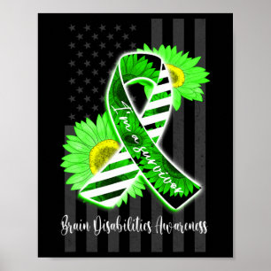 Men Women I Am A Survivor Brain Disabilities Aware Poster
