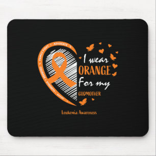 Men Women I Wear Orange For My Godmother Leukemia Mouse Pad