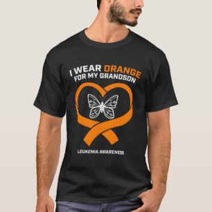 Men Women I Wear Orange For My Grandson Leukaemia  T-Shirt