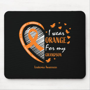 Men Women I Wear Orange For My Grandson Leukemia A Mouse Pad