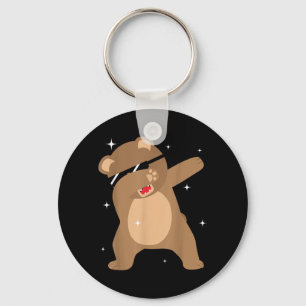 Men Women Kids Funny Bear Dabbing Animals Wildlife Key Ring