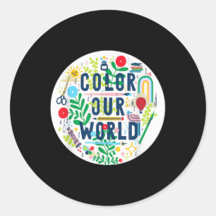 Men Women Kids Summer Reading Program 2025 Colour Classic Round Sticker