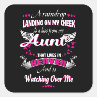 men women loss aunt in loving memorial my aunt in square sticker