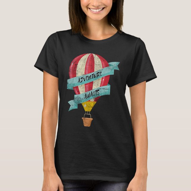 Men Women Loves Hot Air Balloon Cool Adventure Awa T-Shirt (Front)