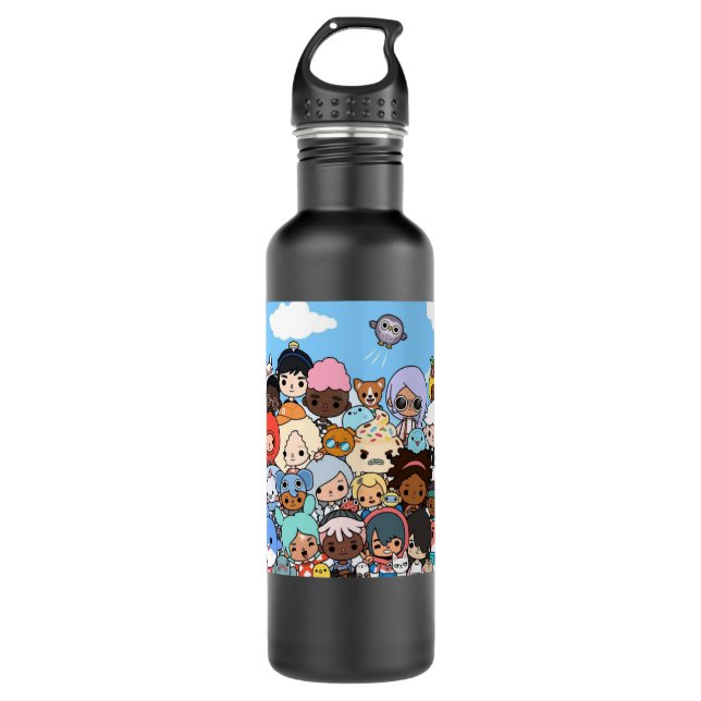 Men Women Manga Toca Boca Anime Graphic For Fans 710 Ml Water Bottle (Front)