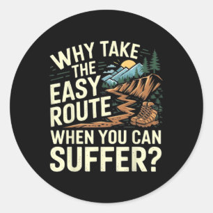 Men Women Outdoor Hiker Retro Hike Funny Mountain Classic Round Sticker