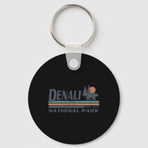 Men Women Retro Denali National Park Mountains Hik Key Ring
