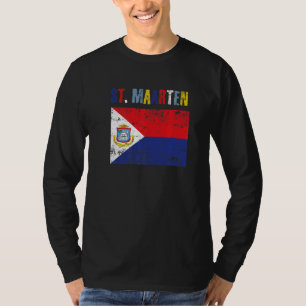 Men Women St Maarten National Pride Distress Grena T-Shirt