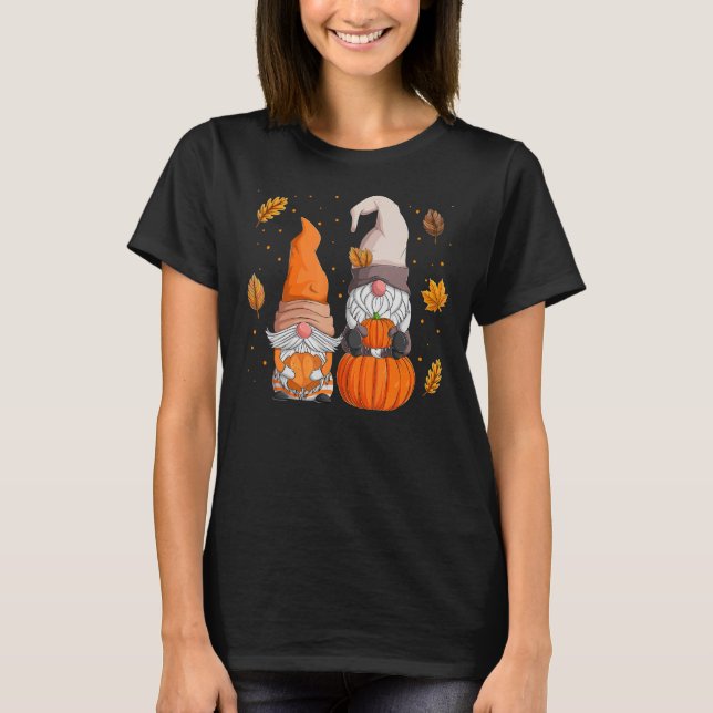 Men Women Thanksgiving Gnomies Shirts, Gnome Fall  T-Shirt (Front)