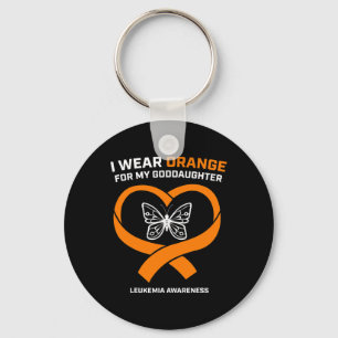 Men Women Wear Orange For My Goddaughter Leukaemia Key Ring