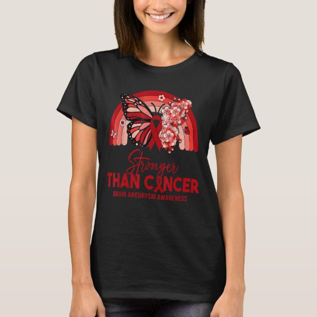 Men Womens Stronger Than Brain Aneurysm Rainbow T-Shirt (Front)