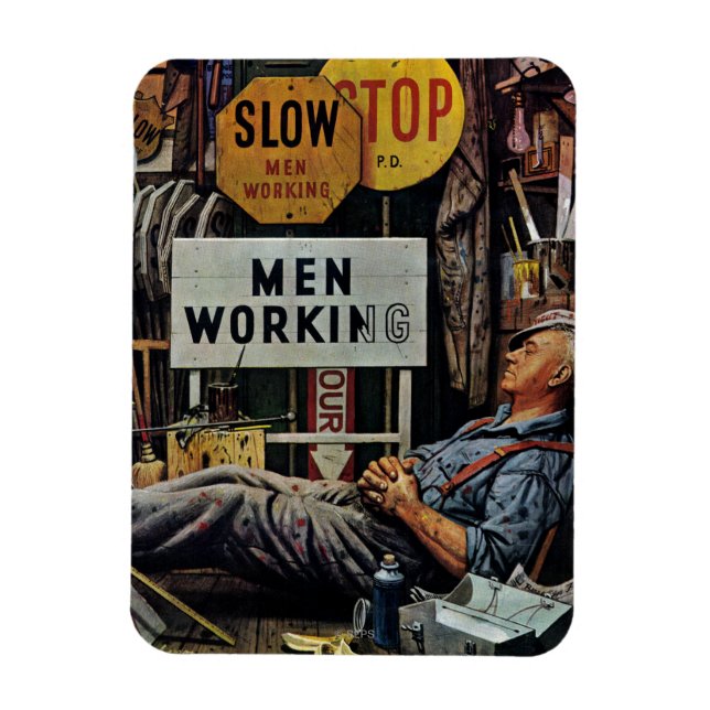 Men Working Magnet (Vertical)