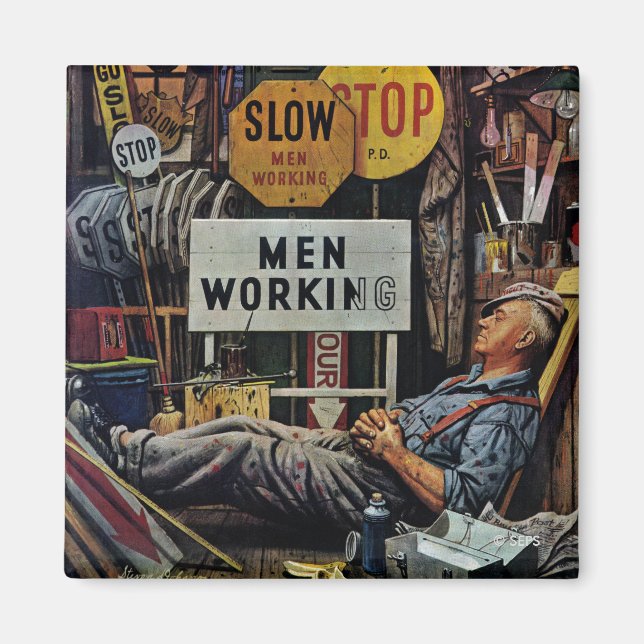 Men Working Magnet (Front)