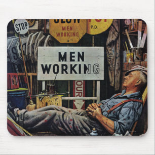Men Working Mouse Pad
