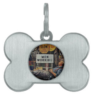 Men Working Pet ID Tag