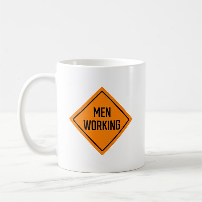 Men Working Road Sign | Classic Mug (Left)
