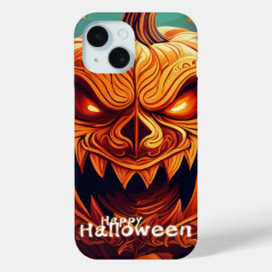 Menacing Jack-o-Lantern Glowing Eyes Halloween iPhone 15 Case