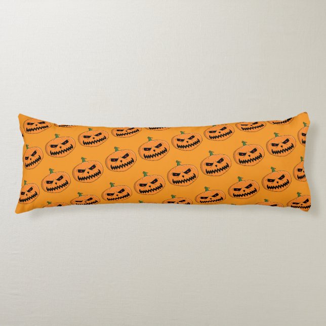 Menacing Jack O'Lantern Halloween Body Cushion (Front)