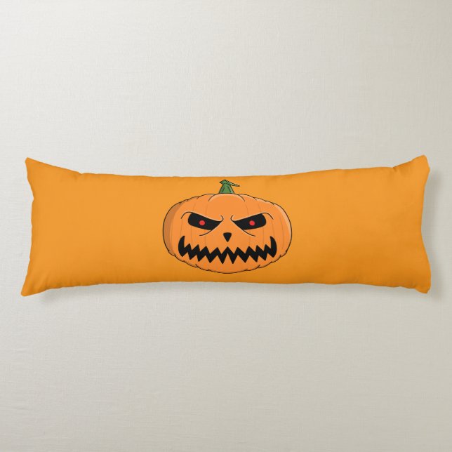 Menacing Jack O'Lantern Halloween Body Cushion (Front)