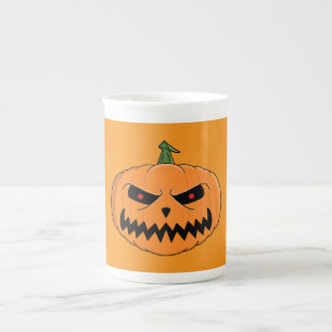 Menacing Jack O'Lantern Halloween Bone China Mug