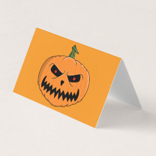 Menacing Jack O'Lantern Halloween Business Card