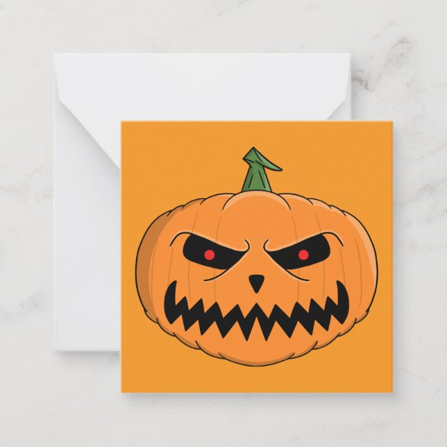 Menacing Jack O'Lantern Halloween Card (Front)