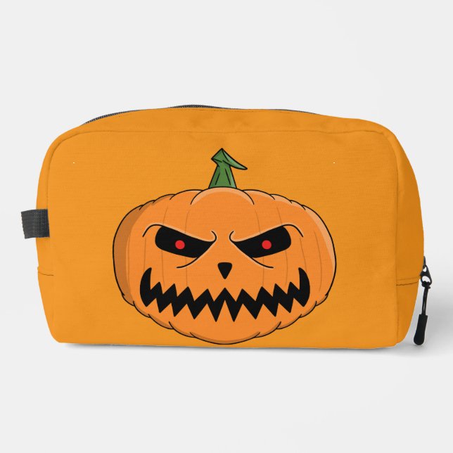 Menacing Jack O'Lantern Halloween Dopp Kit (Front)