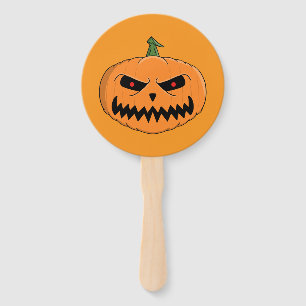 Menacing Jack O'Lantern Halloween Hand Fan