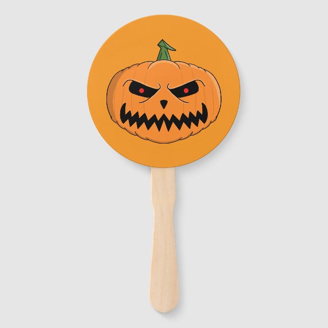 Menacing Jack O'Lantern Halloween Hand Fan (Front)