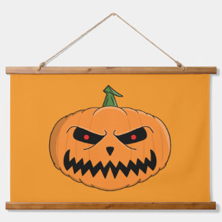 Menacing Jack O'Lantern Halloween Hanging Tapestry