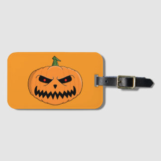 Menacing Jack O'Lantern Halloween Luggage Tag
