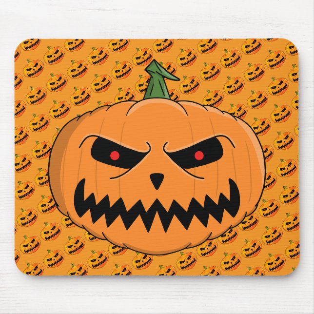 Menacing Jack O'Lantern Halloween Mouse Pad (Front)