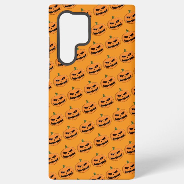 Menacing Jack O'Lantern Halloween Samsung Galaxy S22 Ultra Case (Back)