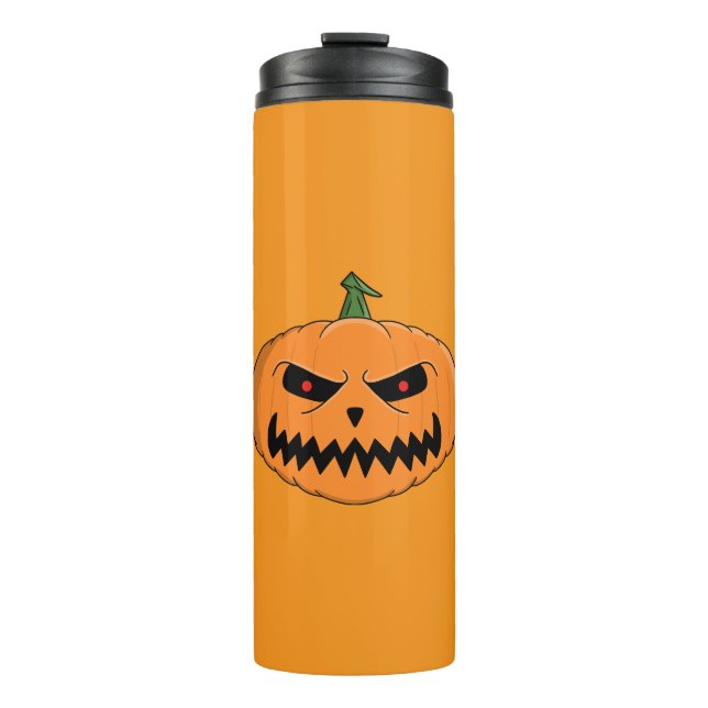 Menacing Jack O'Lantern Halloween Thermal Tumbler (Front)