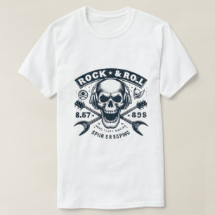  Menacing Skull & Crossbones Rock Band Logo T-Shir T-Shirt