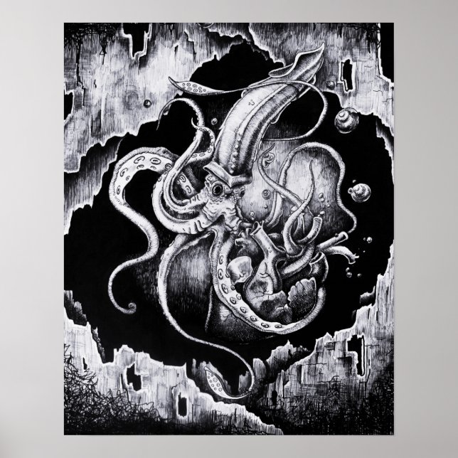 Menacing Squid Poster (Front)