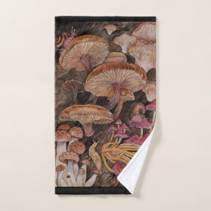 Menagerie of Mushrooms   Hand Towel