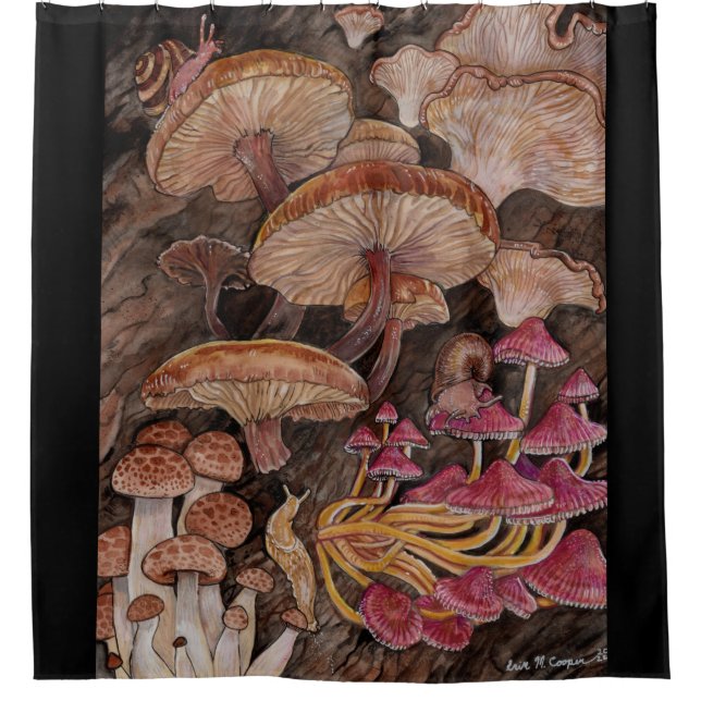 Menagerie of Mushrooms   Shower Curtain (Front)