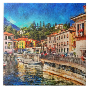 Menaggio on Como Lake, Italy Tile