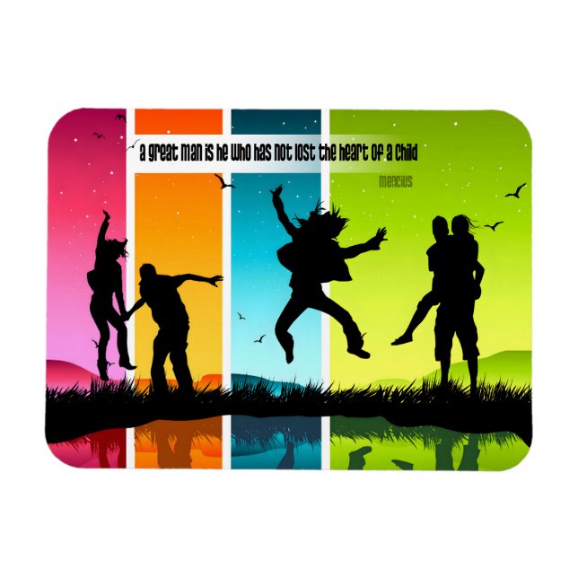 Mencius Inspirational Quote "A great man" Flexible Magnet (Horizontal)