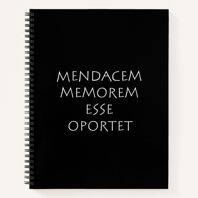 Mendacem memorem esse oportet notebook (Front)