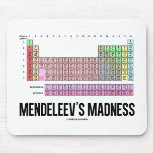 Mendeleev's Madness (Periodic Table Of Elements) Mouse Pad