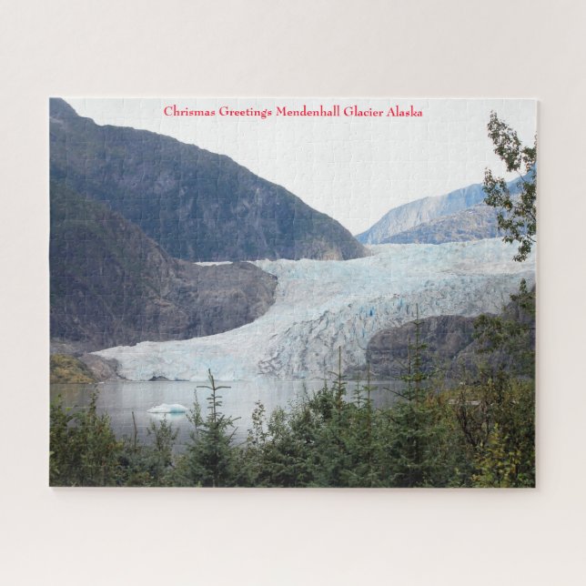 Mendenhall Glacier Alaska Chrismas Greetings Jigsaw Puzzle (Horizontal)