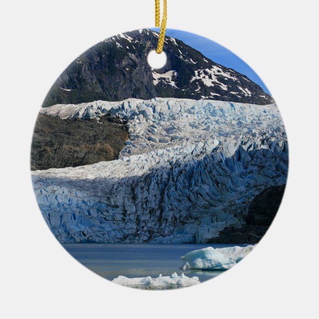 Mendenhall Glacier / Juneau Alaska Ceramic Tree Decoration (Front)