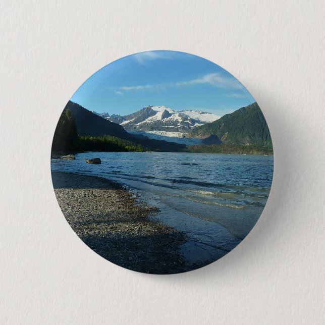 Mendenhall Lake in Juneau Alaska Landscape 6 Cm Round Badge (Front)