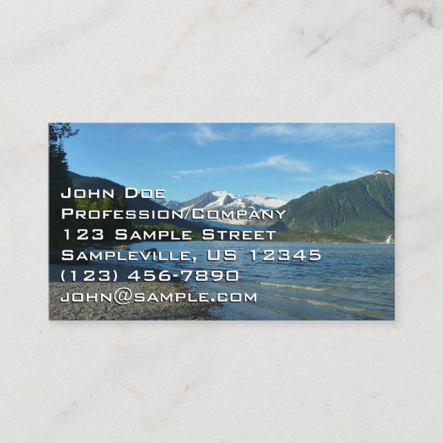 Mendenhall Lake in Juneau Alaska Landscape Business Card (Front)
