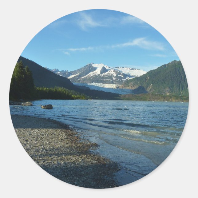 Mendenhall Lake in Juneau Alaska Landscape Classic Round Sticker (Front)