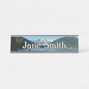 Mendenhall Lake in Juneau Alaska Landscape Desk Name Plate