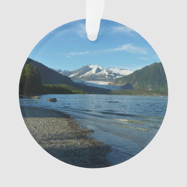 Mendenhall Lake in Juneau Alaska Landscape Ornament (Front)